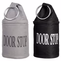 Esschert Design Fabric Door Stop w/ Ring Asst., Black, Grey, Fabric, Freestanding, 2 pc(s)