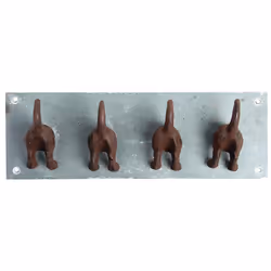 Esschert Design LH151, Indoor & outdoor, Coat hook, Brown, Stainless steel, Screw, Rectangle, 1 pc(s)