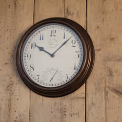 Esschert Design Gartenuhr Quartz clock Round Brown