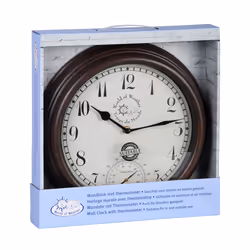 Esschert Design Gartenuhr Quartz clock Round Brown