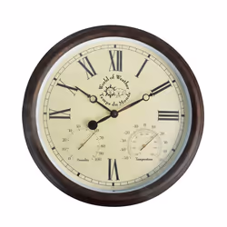 Esschert Design TF009, Wall, Quartz clock, Round, Brown, Plastic, Classic