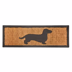 Esschert Design Rubber doormat/coir dachshund, Decorative doormat, Indoor/outdoor, Rectangular, Brown, Image, Coconut