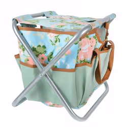 Esschert Design Garden Tool Stool Rose Print Lawn Gardening Tool Accessories