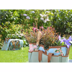 Esschert Design Garden Tool Stool Rose Print Lawn Gardening Tool Accessories