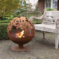 Esschert Design FF293 fireplace Outdoor Portable fireplace Firewood Rust colour