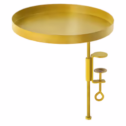 Esschert Design Round golden clamp tray L, Plant stand, Steel, Gold, 240 mm, 240 mm, 246 mm