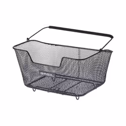 Basil Base M, Rear, Bicycle basket, Steel, Black, 14 L, 5 kg