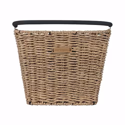 Basil Bremen Rattan Look KF Front Bicycle basket Wood