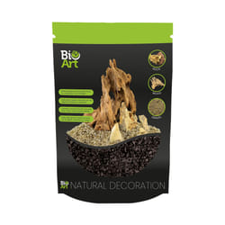 BioArt 800g Gravel for Terrarium Natural Decorative Soil Substrate Decor Pebbles Stones Aquatic Plant Black Yellow Brown - Black Gravel