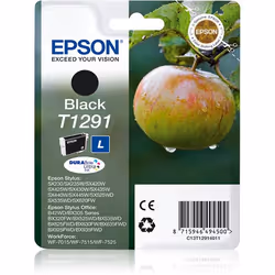 Epson Apple Singlepack Black T1291 DURABrite Ultra Ink, Black, Pigment-based ink, 1 pc(s)