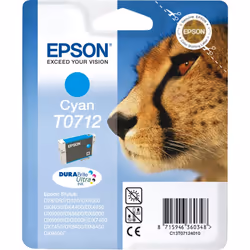 Epson Cheetah Singlepack Cyan T0712 DURABrite Ultra Ink, Cyan, 1 pc(s)