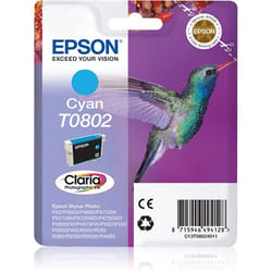 Epson Hummingbird Singlepack Cyan T0802 Claria Photographic Ink