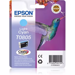 Epson Hummingbird Singlepack Light Cyan T0805 Claria Photographic Ink, Light Cyan, Pigment-based ink, 1 pc(s)