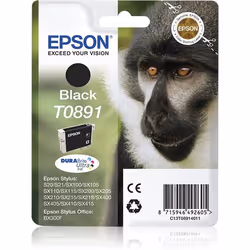 Epson Monkey Singlepack Black T0891 DURABrite Ultra Ink, Black, Pigment-based ink, 1 pc(s)