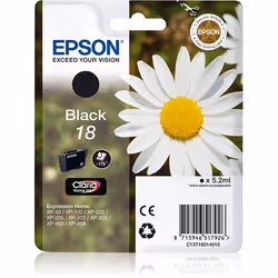 Epson Daisy Singlepack Black 18 Claria Home Ink, Standard Yield, Black, Pigment-based ink, 1 pc(s)