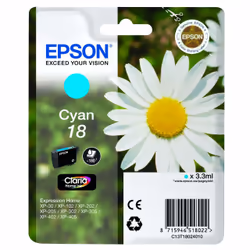 Epson Daisy Singlepack Cyan 18 Claria Home Ink, Photo cyan, Dye-based ink, 1 pc(s)