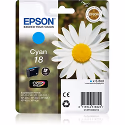Epson Daisy Singlepack Cyan 18 Claria Home Ink, Standard Yield, Cyan, 1 pc(s)