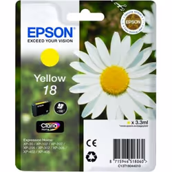 Epson Daisy Singlepack Yellow 18 Claria Home Ink, Standard Yield, Yellow, Pigment-based ink, 1 pc(s)