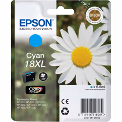 Epson Daisy Singlepack Cyan 18XL Claria Home Ink, High (XL) Yield, Cyan, 1 pc(s)
