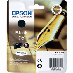 Epson Pen and crossword Singlepack Black 16 DURABrite Ultra Ink, Standard Yield, Black, Pigment-based ink, 1 pc(s)