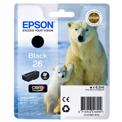 Epson Polar bear Singlepack Black 26 Claria Premium Ink