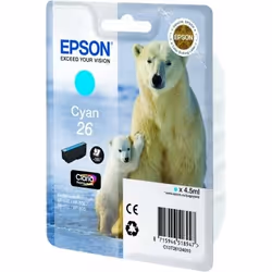 Epson Polar bear Singlepack Cyan 26 Claria Premium Ink, Cyan, 1 pc(s)