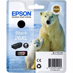 Epson Singlepack Black 26XL Claria Premium Ink, Black, Pigment-based ink, 1 pc(s)