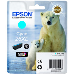 Epson Polar bear Singlepack Cyan 26XL Claria Premium Ink