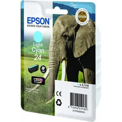 Epson Elephant Singlepack Light Cyan 24 Claria Photo HD Ink