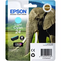 Epson Elephant Singlepack Light Cyan 24 Claria Photo HD Ink