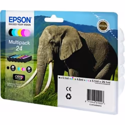 Epson Elephant Multipack 6-colours 24 Claria Photo HD Ink, Black, Cyan, Light Cyan, Light magenta, Magenta, Yellow, 1 pc(s), ...