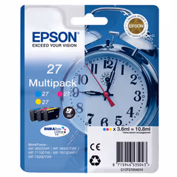 Epson Alarm clock 27 DURABrite Ultra, Cyan, Magenta, Yellow, Pigment-based ink, 3.6 ml, 1 pc(s), Multi pack