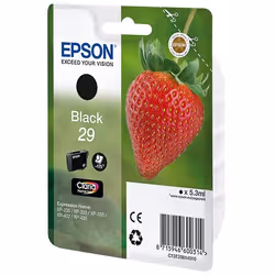 Epson Strawberry 29 K, Standard Yield, Black, Pigment-based ink, 5.3 ml, 1 pc(s), 175 pages
