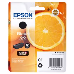 Epson Oranges C13T33314010, Black, Pigment-based ink, 6.4 ml, 1 pc(s), 250 pages