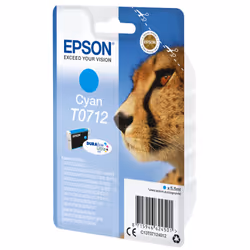 Epson Cheetah Singlepack Cyan T0712 DURABrite Ultra Ink