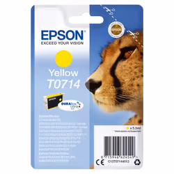 Epson Singlepack Yellow T0714 DURABrite Ultra Ink, Yellow, Pigment-based ink, 5.5 ml, 1 pc(s), 480 pages