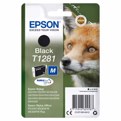 Epson Fox Singlepack Black T1281 DURABrite Ultra Ink, Black, Pigment-based ink, 5.9 ml, 1 pc(s)