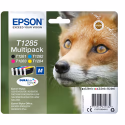 Epson Fox Multipack 4-colours T1285 DURABrite Ultra Ink, Black, Cyan, Magenta, Yellow, 5.9 ml, 5.8 ml, 1 pc(s), Multi pack
