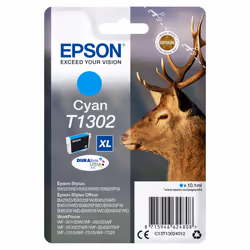 Epson Stag Singlepack Cyan T1302 DURABrite Ultra Ink, Cyan, 10.1 ml, 1 pc(s)