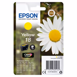 Epson Daisy Singlepack Yellow 18 Claria Home Ink, Yellow, Pigment-based ink, 3.3 ml, 1 pc(s), 180 pages