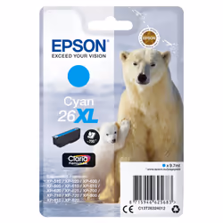 Epson Polar bear Singlepack Cyan 26XL Claria Premium Ink, Cyan, 9.7 ml, 1 pc(s), 700 pages