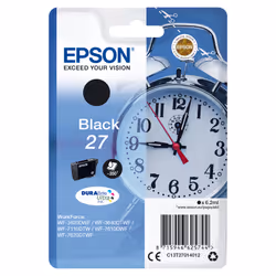 Epson Alarm clock Singlepack Black 27 DURABrite Ultra Ink, Black, Pigment-based ink, 6.2 ml, 1 pc(s), 350 pages
