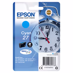 Epson Alarm clock Singlepack Cyan 27 DURABrite Ultra Ink, Cyan, 3.6 ml, 1 pc(s), 300 pages