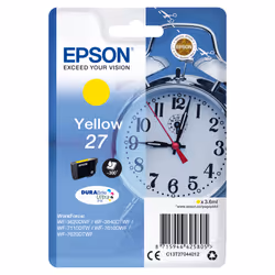 Epson Alarm clock Singlepack Yellow 27 DURABrite Ultra Ink, Yellow, Pigment-based ink, 3.6 ml, 1 pc(s), 300 pages