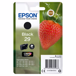 Epson Strawberry Singlepack Black 29 Claria Home Ink, Black, Pigment-based ink, 5.3 ml, 1 pc(s), 175 pages