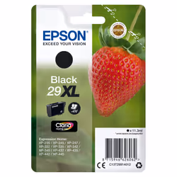 Epson Strawberry Singlepack Black 29XL Claria Home Ink, High (XL) Yield, Black, Pigment-based ink, 11.3 ml, 1 pc(s), 470 page ...