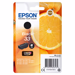 Epson Oranges Singlepack Black 33 Claria Premium Ink, Standard Yield, Black, Pigment-based ink, 6.4 ml, 1 pc(s), 250 pages