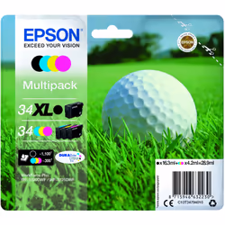 Epson Golf ball C13T34794010, High (XL) Yield, Black, Cyan, Magenta, Yellow, Pigment-based ink, 16.3 ml, 12.6 ml, 1 pc(s)
