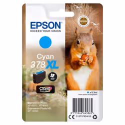 Epson Squirrel Singlepack Cyan 378XL Claria Photo HD Ink, High (XL) Yield, Cyan, 9.3 ml, 1 pc(s), 830 pages