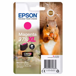 Epson Squirrel Singlepack Magenta 378XL Claria Photo HD Ink, High (XL) Yield, Magenta, Pigment-based ink, 9.3 ml, 1 pc(s), 83 ...